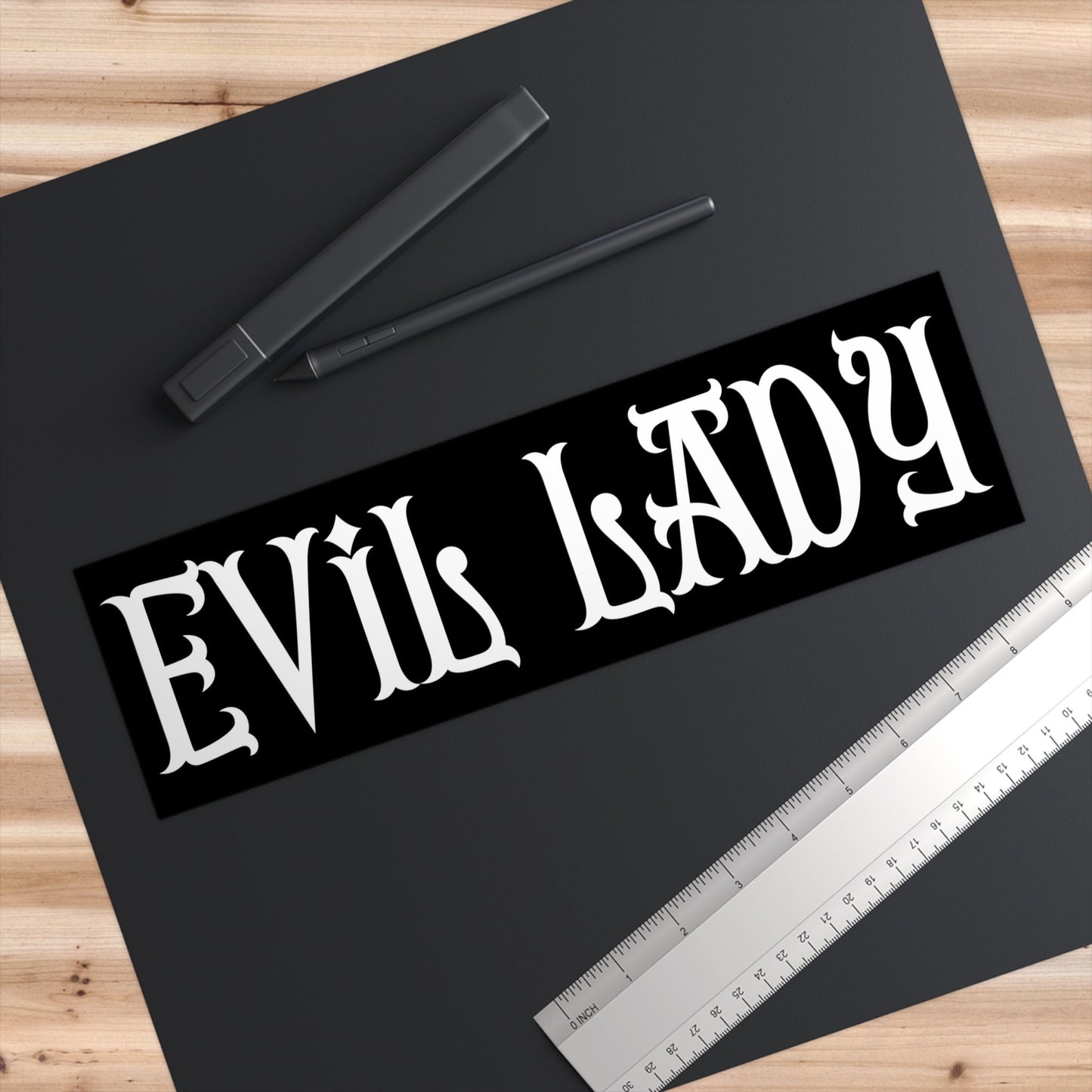 Evil Lady Bumper Sticker, Goth Car Accessories, Funny Gift