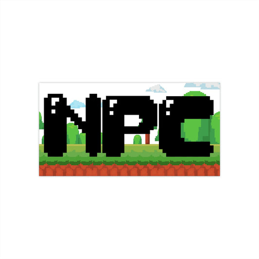 NPC Bumper Sticker, Video Game Car Decal, Funny Nerdy Gift