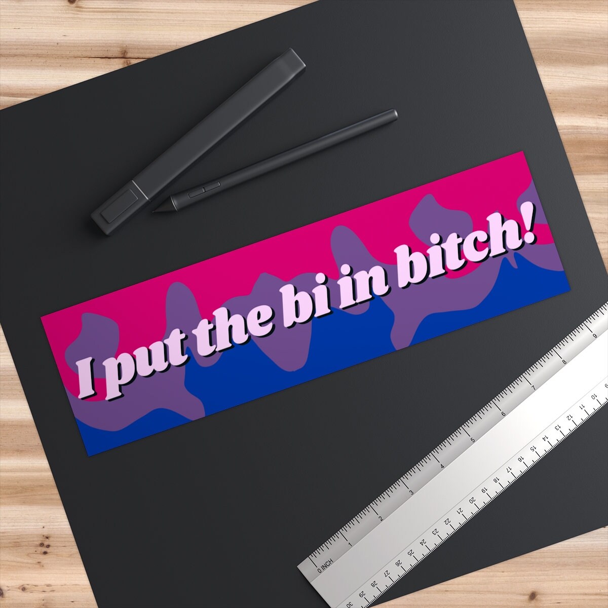 Bi Pride Flag Bumper Sticker, Funny Car Decal
