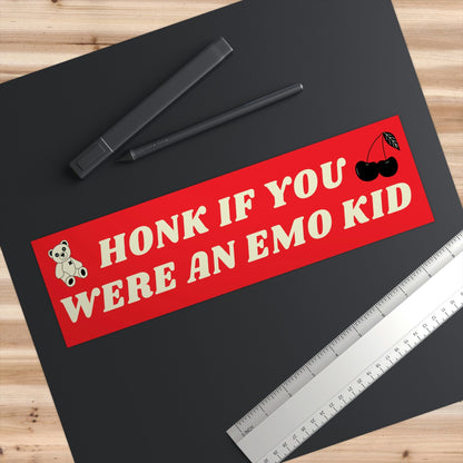 Honk if You Were Emo Bumper Sticker, Waterproof Vinyl Car Decal