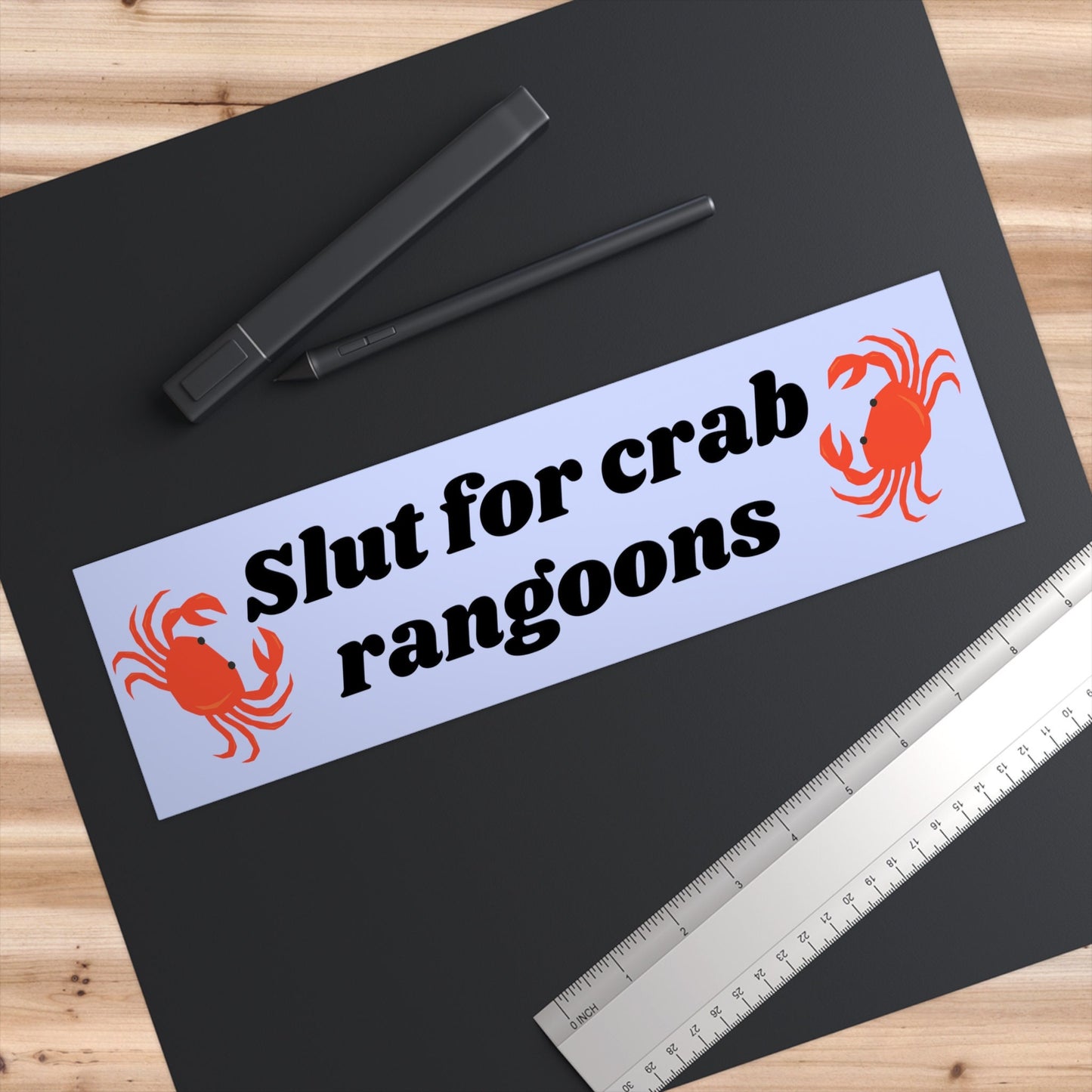 Crab Rangoon Bumper Sticker, Slut for Crab Rangoons, Unhinged Car Stickers, Honk if You