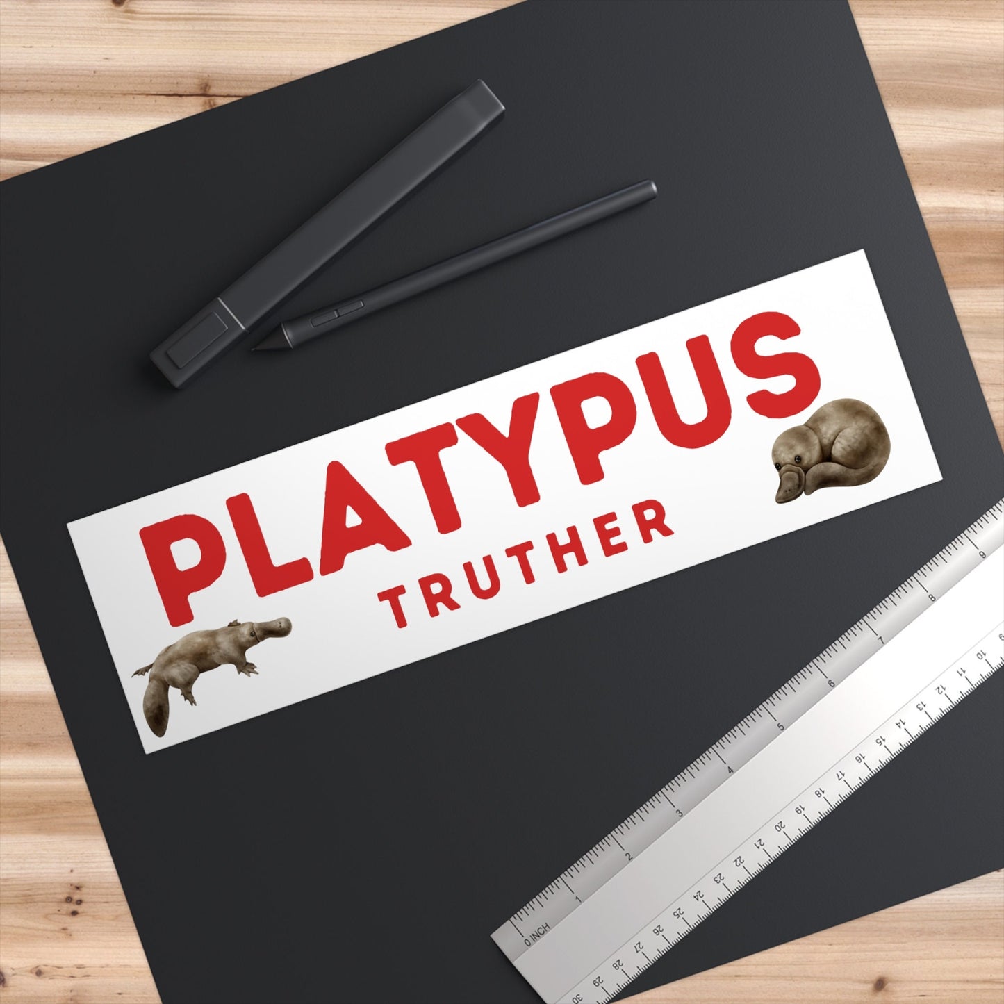 Platypus Truther Bumper Sticker, Funny Cryptid Conspiracy Decal