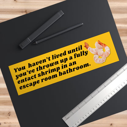 Cursed Shrimp Bumper Sticker, Funny Car Decal