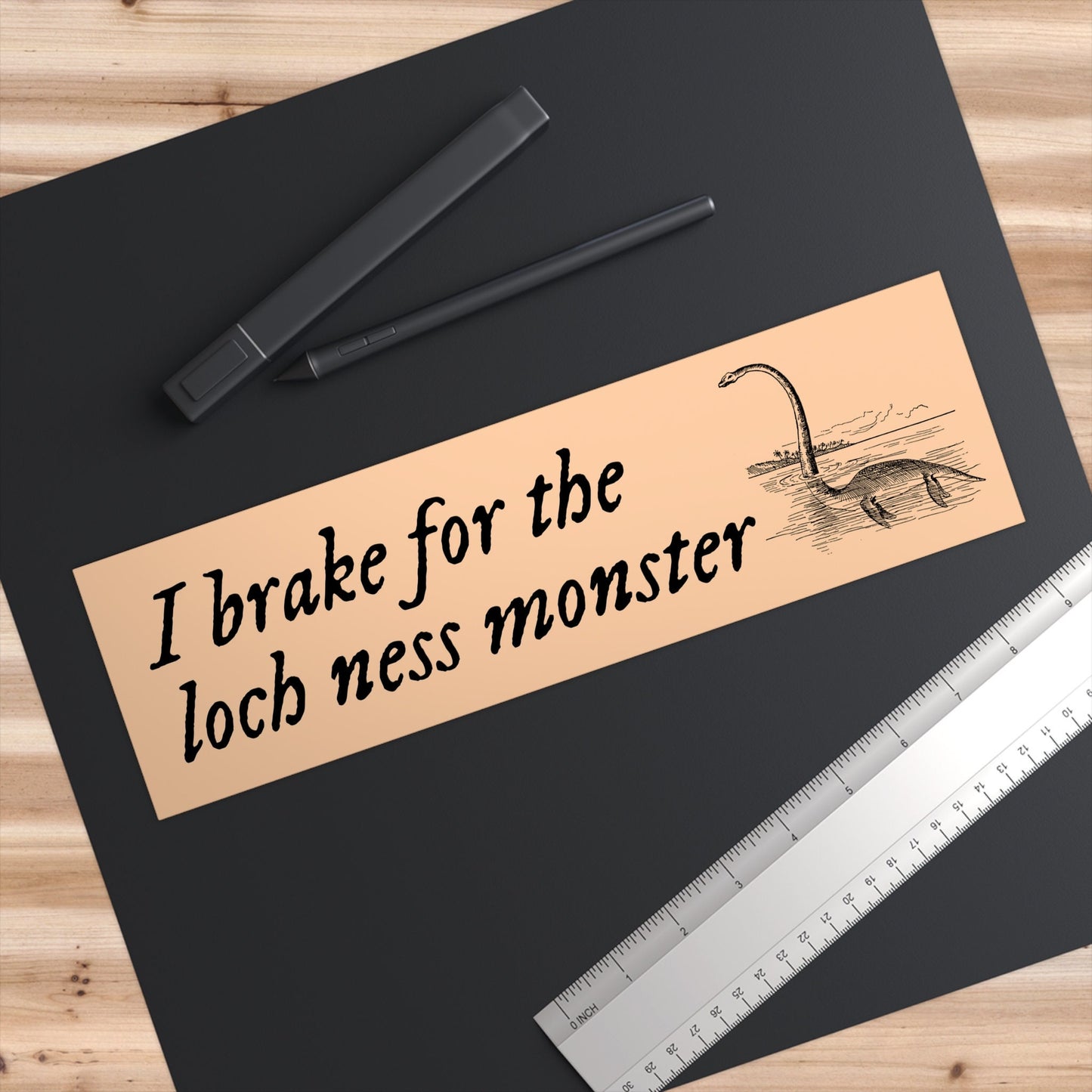 I Brake for Loch Ness Monster Bumper Sticker, Waterproof Vinyl Car Decal