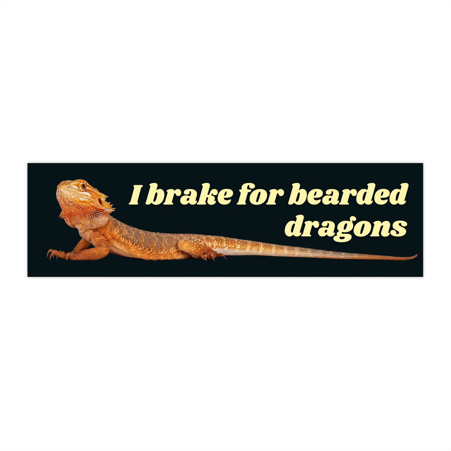 Bearded Dragon Bumper Sticker, I brake for bearded dragons, Cute Car Sticker, Reptile Stickers, Beardie Sticker