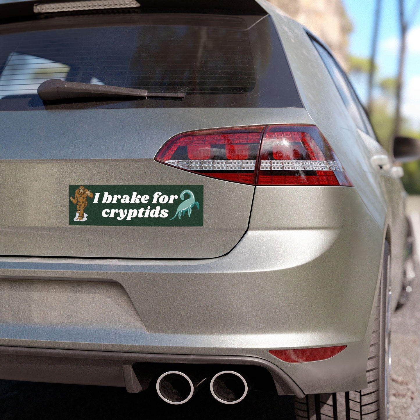 I Brake for Cryptids Car Magnet - Funny Vehicle Bumper Sticker