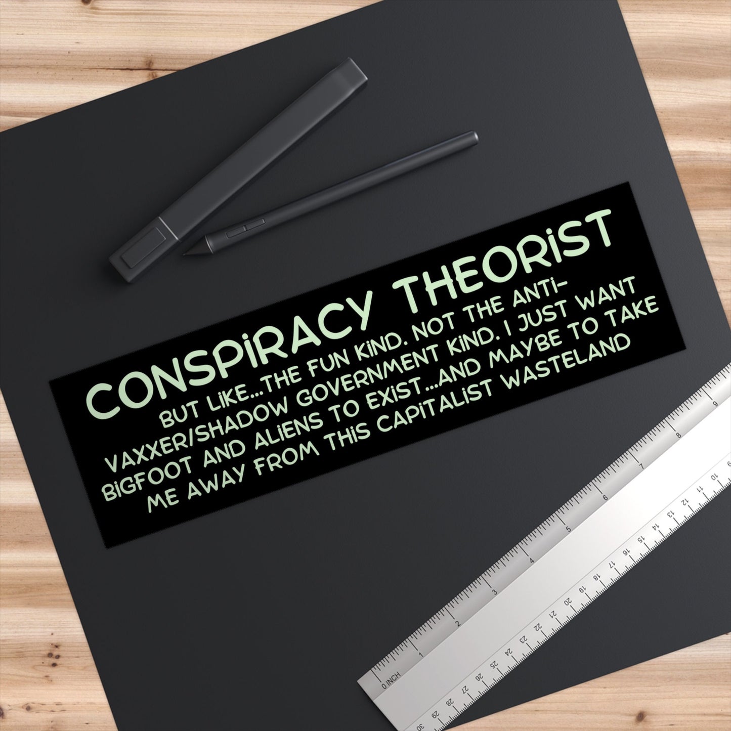 Conspiracy Theory Bumper Sticker, Bigfoot Car Decal, I Brake for Cryptids