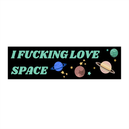 I Love Space Bumper Sticker, Funny Car Decal, Waterproof Vinyl