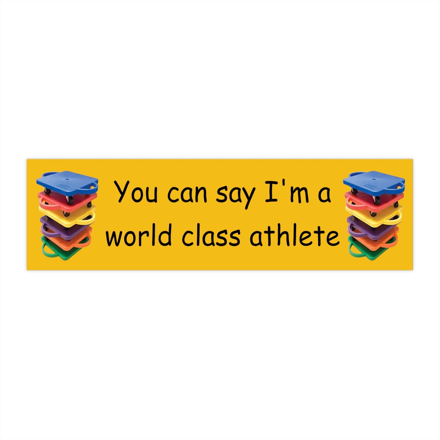 Gym Scooter Athlete Bumper Sticker, Funny Car Decal