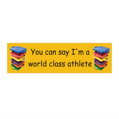 Gym Scooter Athlete Bumper Sticker, Funny Car Decal