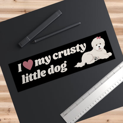 Bichon Frise Bumper Sticker, White Dog Mom Gift