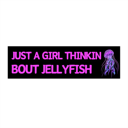 Thinking About Jellyfish Bumper Sticker, Funny Car Decal