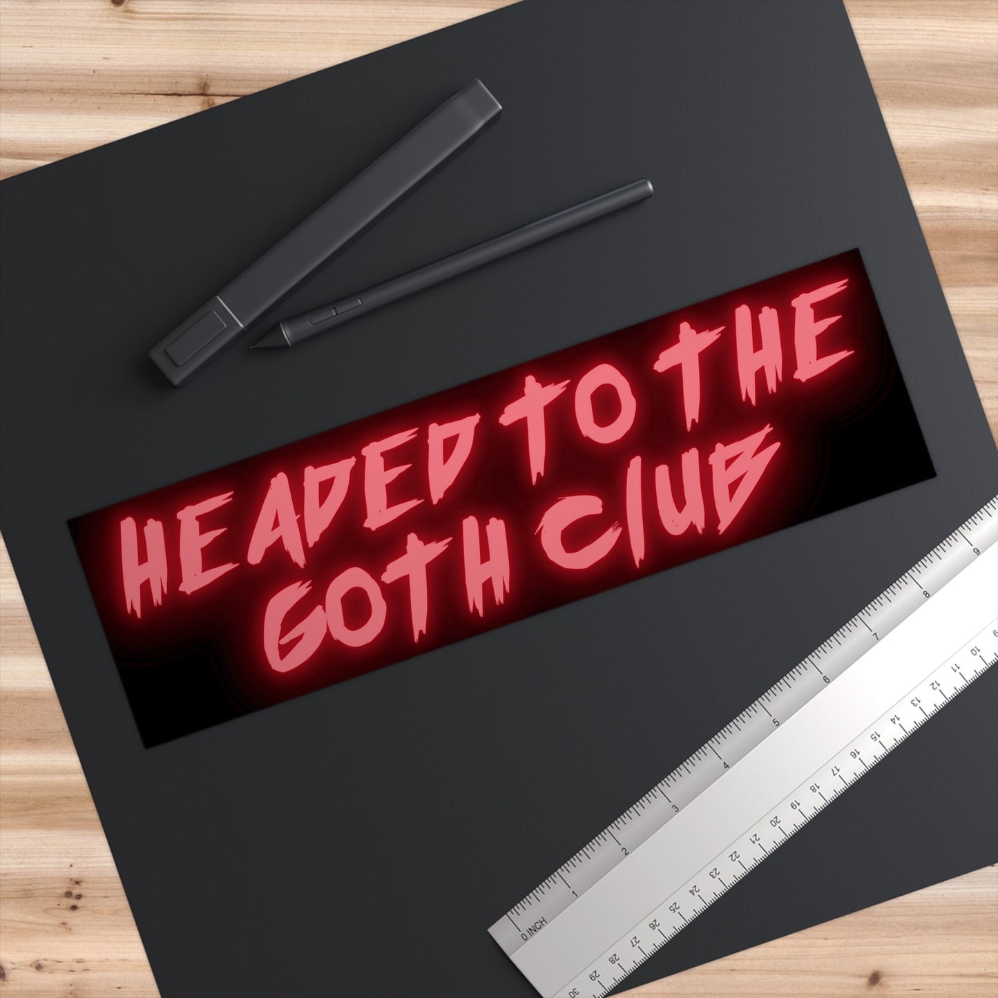 Headed to the Goth Club Bumper Sticker, Waterproof Vinyl Car Decal