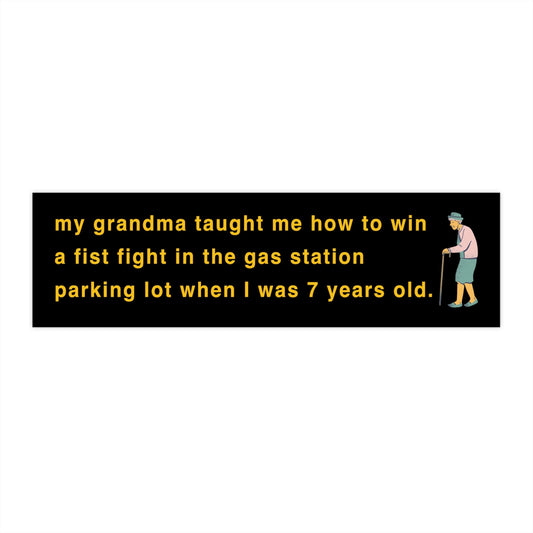 My Grandma Bumper Sticker, Cursed Meme, Funny Car Decal