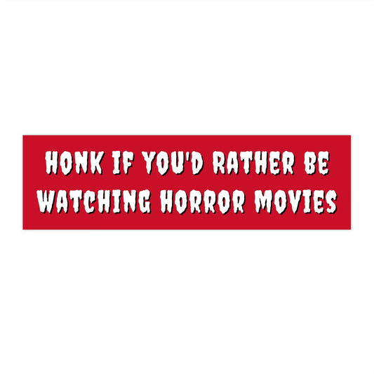 Horror Movie Bumper Sticker, Waterproof Vinyl, Retro Goth Gift