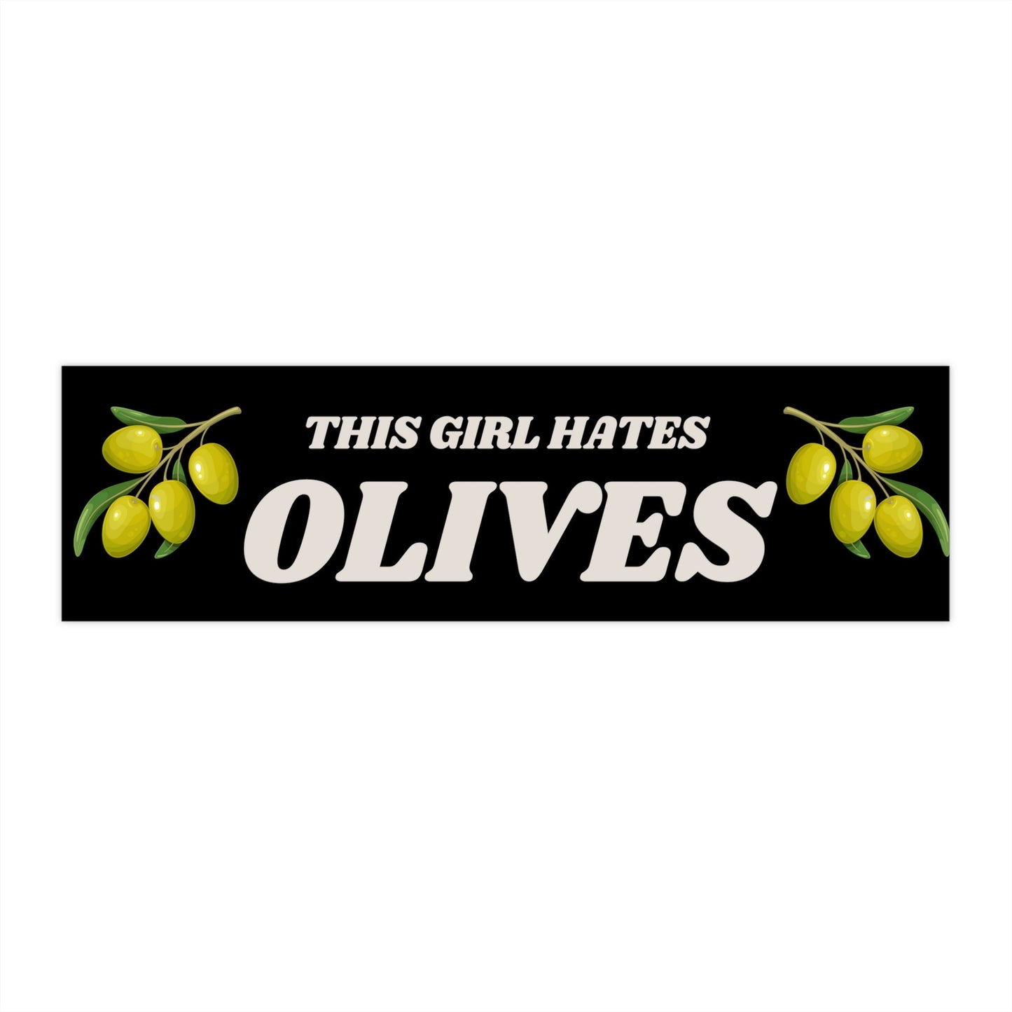 Olive Hater Bumper Sticker, Funny Car Decal, Waterproof Vinyl
