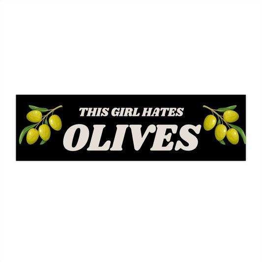 Olive Hater Bumper Sticker, Funny Car Decal, Waterproof Vinyl