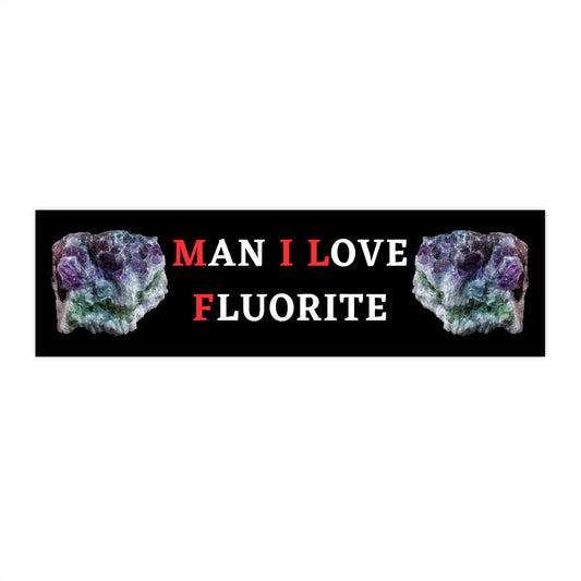Funny Fluorite Bumper Sticker: I Brake for Rocks, Geology Gift