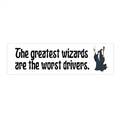 Funny Wizard Bumper Sticker, TTRPG Meme, Bad Driver Vinyl Decal