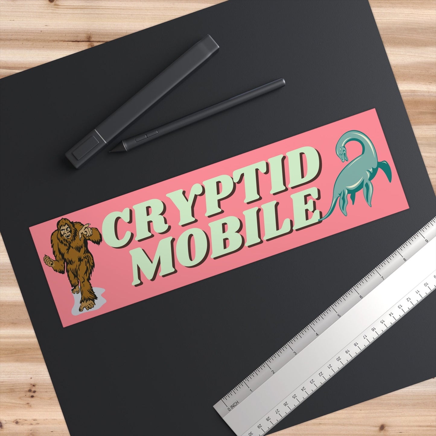 Funny Cryptid Bumper Sticker, Bigfoot & Loch Ness Monster Car Decal