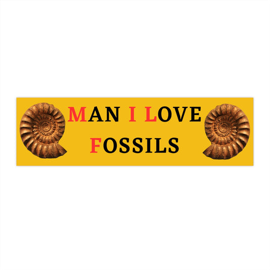 Funny Geology Bumper Sticker, I Love Fossils, Waterproof Vinyl