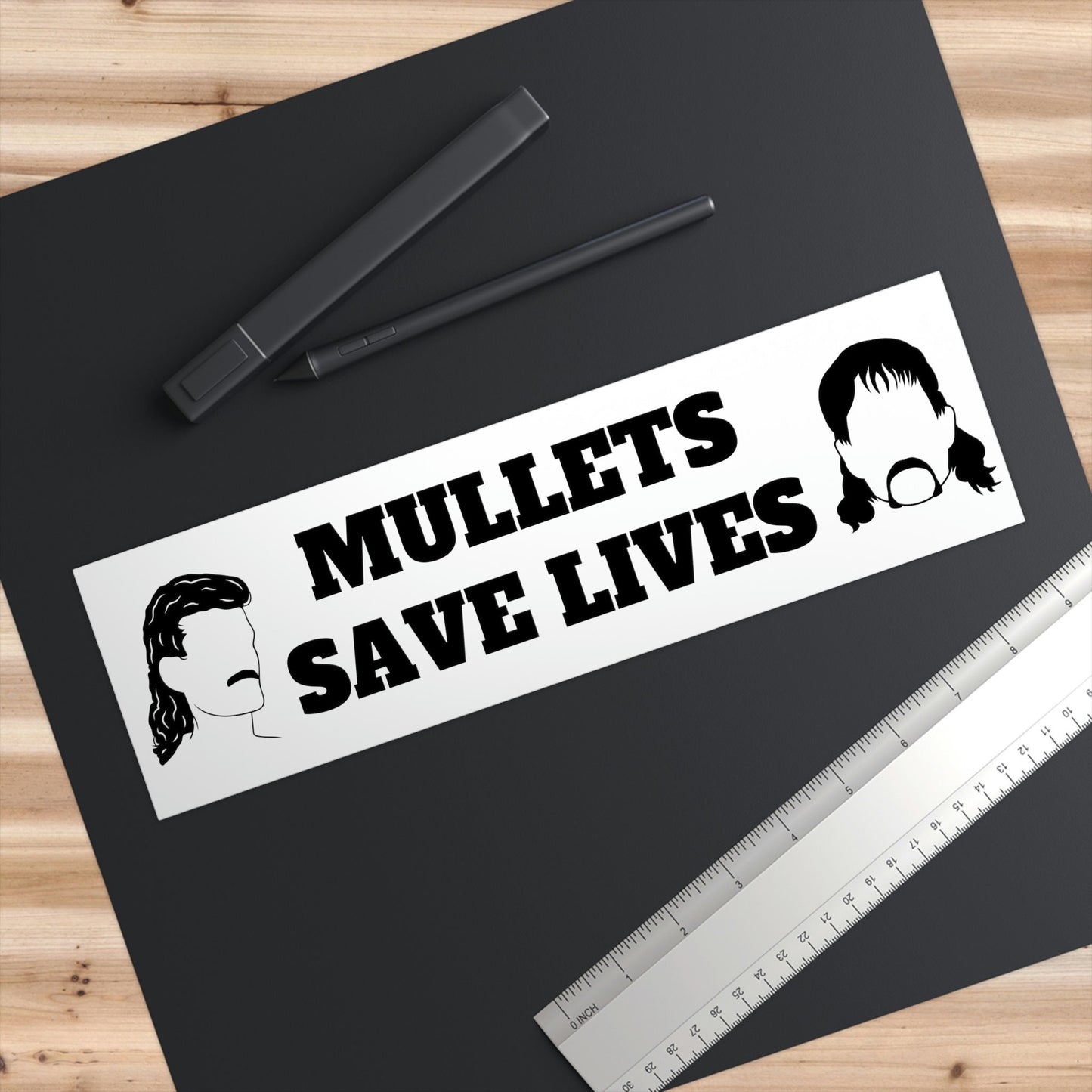 Mullets Save Lives Bumper Sticker, Funny Car Decal