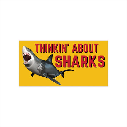 Thinking About Sharks Bumper Sticker, Weird Meme Gift