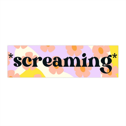 Screaming Meme Bumper Sticker, Funny Gen Z Car Decal