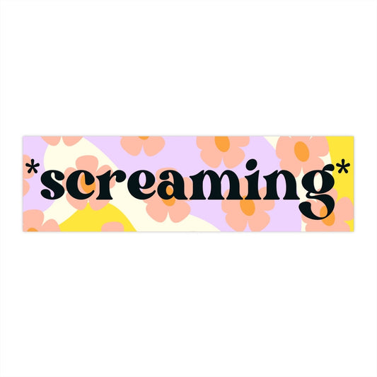 Screaming Meme Bumper Sticker, Funny Gen Z Car Decal