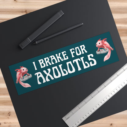 Axolotl Bumper Sticker, Cursed Bumper Stickers for Friends