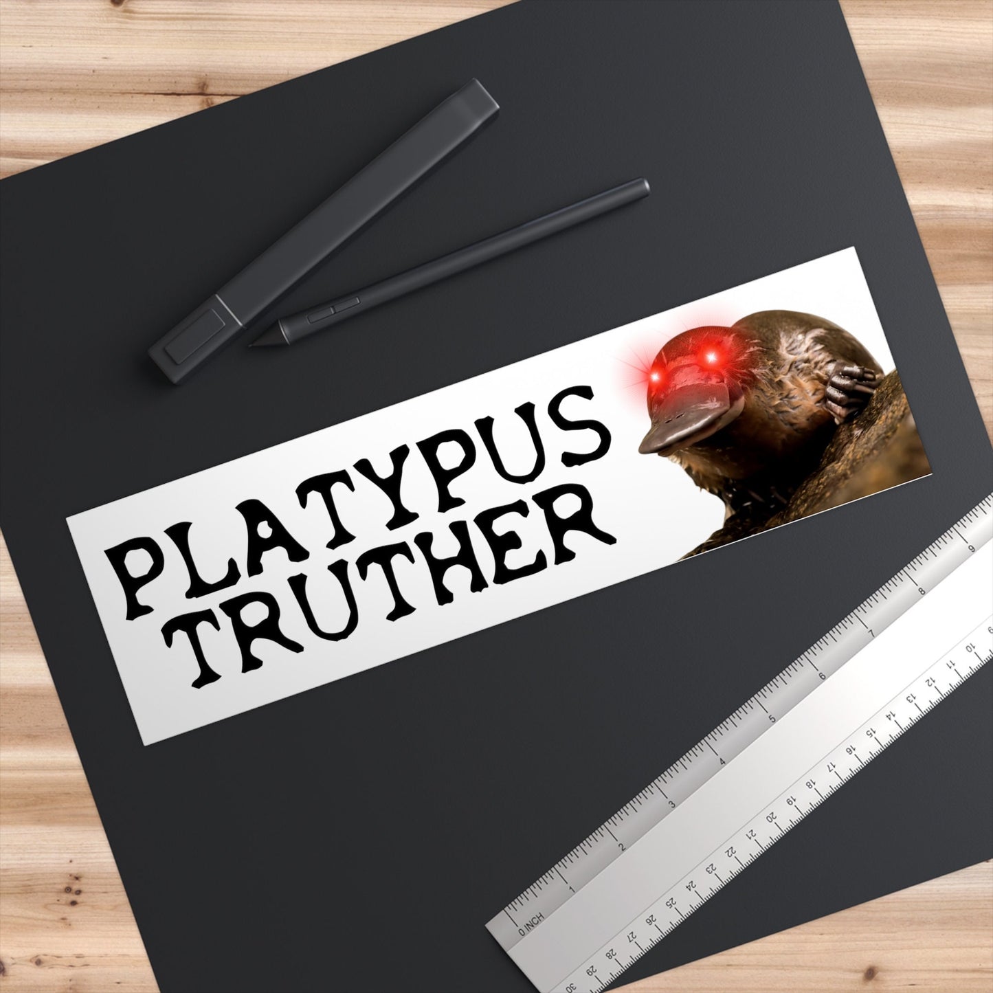 Cursed Platypus Truth Bumper Sticker, Dark Humor Car Decal