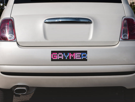 Bi Pride Gamer Bumper Sticker, Bisexual Flag Car Decal