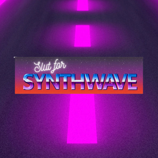 Synthwave Bumper Sticker: Retro Cyber Car Decal