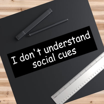 Funny Socially Awkward Bumper Sticker, Autism ADHD Vinyl Decal