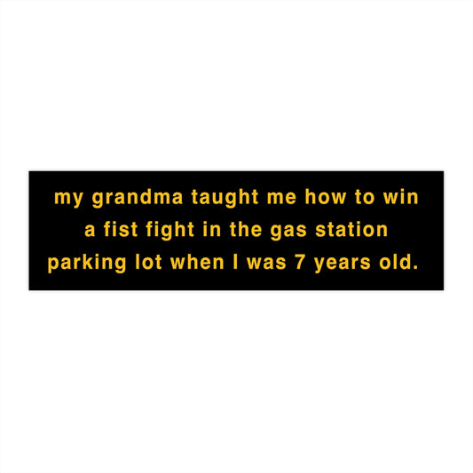 My Grandma Bumper Sticker, Funny Car Decal, Water-Resistant Vinyl