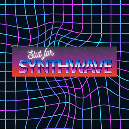 Synthwave Bumper Sticker: Retro Cyber Car Decal