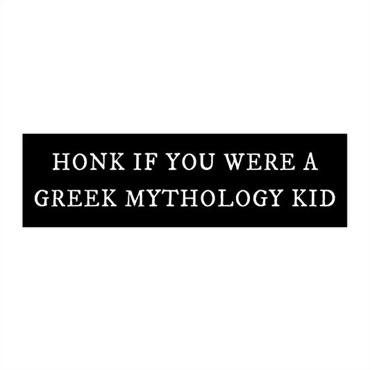 Greek Mythology Kid Bumper Sticker, Funny Car Decal