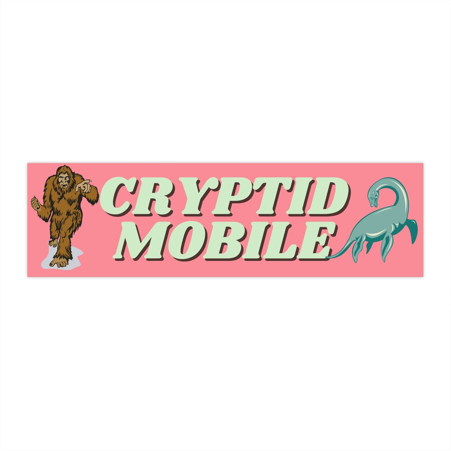 Funny Cryptid Bumper Sticker, Bigfoot & Loch Ness Monster Car Decal