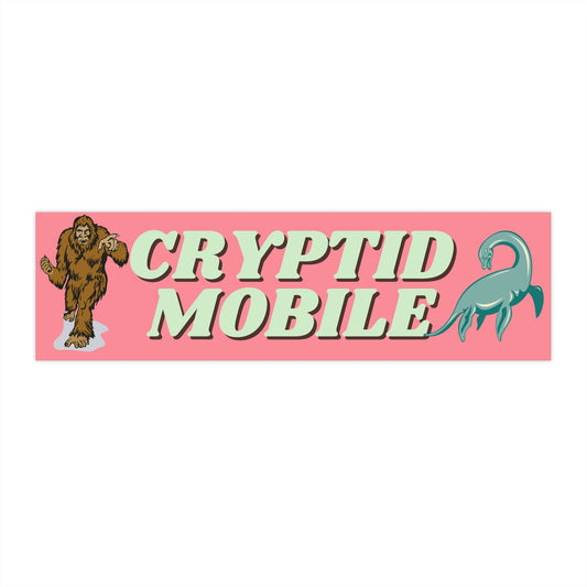 Funny Cryptid Bumper Sticker, Bigfoot & Loch Ness Monster Car Decal