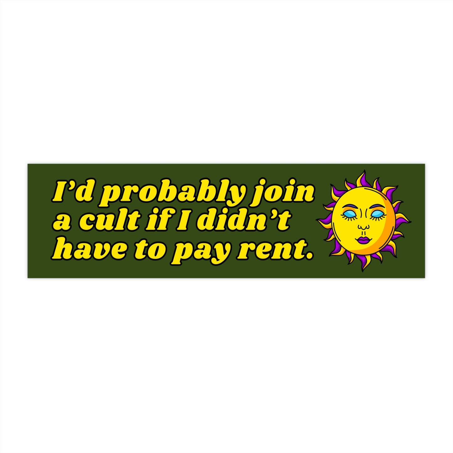 Funny Cult Bumper Sticker, Weird Car Decal, Waterproof Vinyl