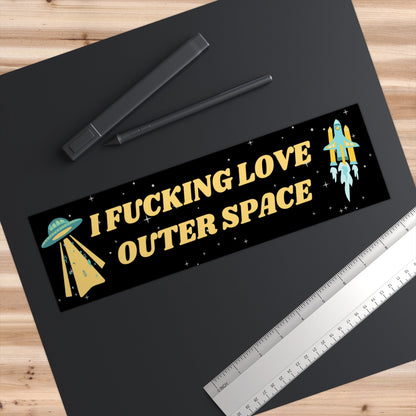 I Love Space Bumper Sticker, Funny Car Decal