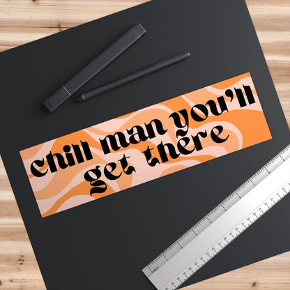 Chill Man Bumper Sticker, Funny Gen Z Meme, Waterproof Vinyl
