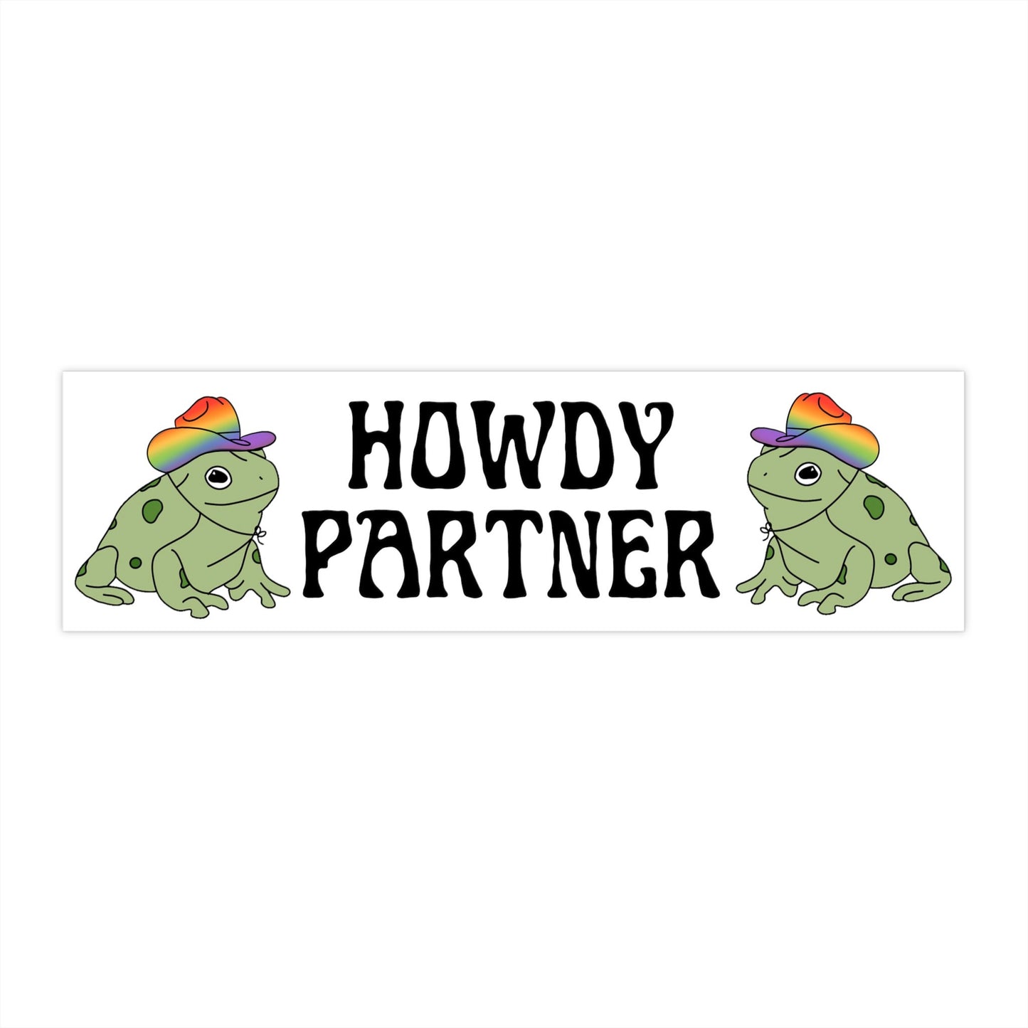 Howdy Partner Frog Bumper Sticker | Funny Western Vinyl
