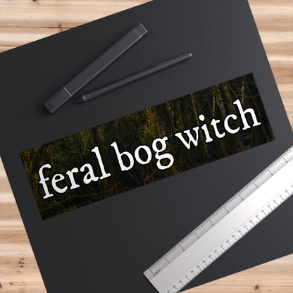 Feral Bog Witch Bumper Sticker, Witchy Stickers Funny, Cursed Stickers for Car