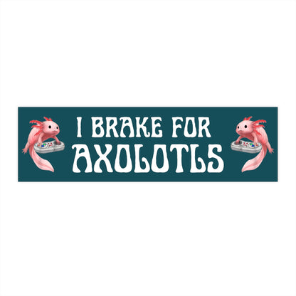 Axolotl Bumper Sticker, Cursed Bumper Stickers for Friends