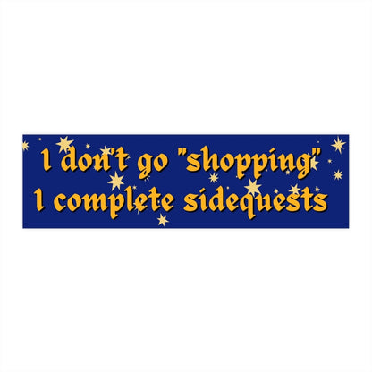 Side Quests Bumper Sticker, Nerdy Car Accessory