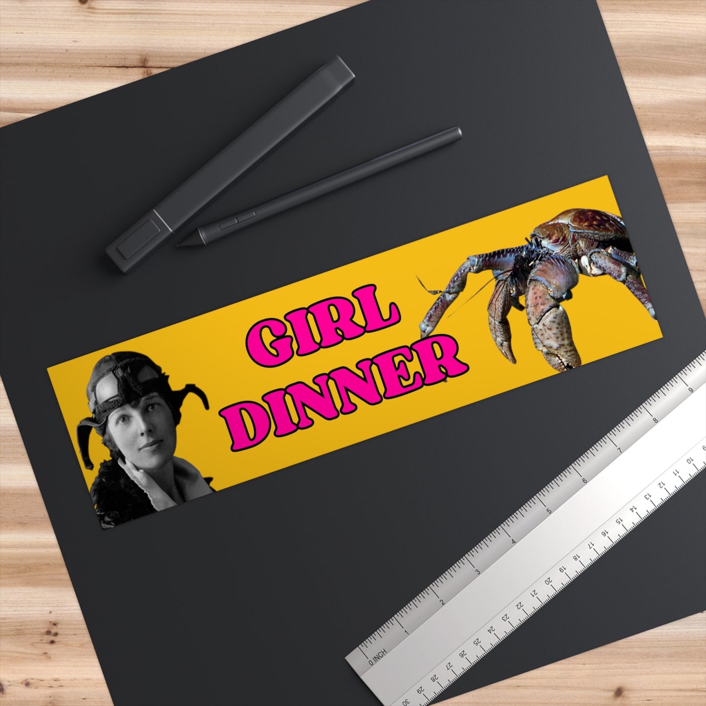 Girl Dinner Vinyl Bumper Sticker, Funny Car Decal