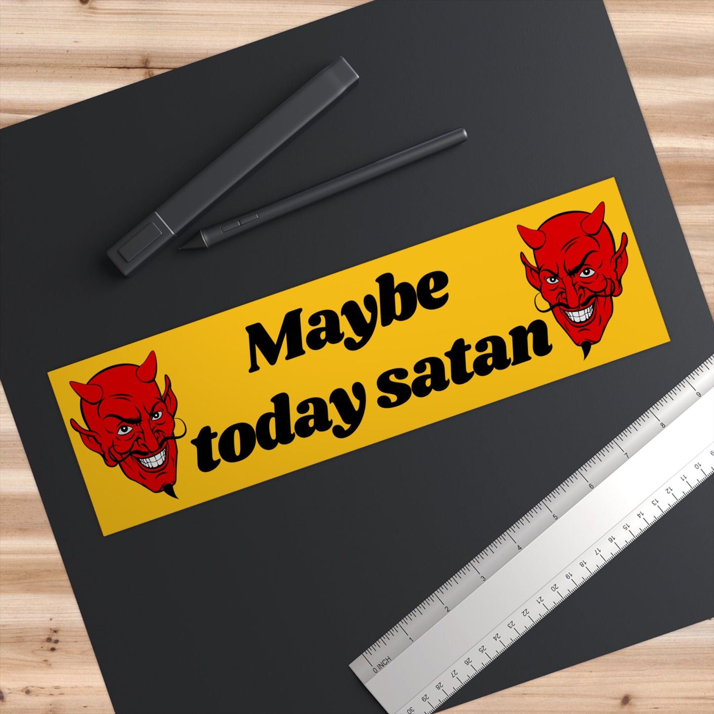 Maybe Today Satan Bumper Sticker, Waterproof Vinyl Car Decal