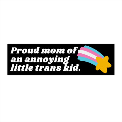 Proud Trans Mom Vinyl Bumper Sticker, LGBTQ Car Decal