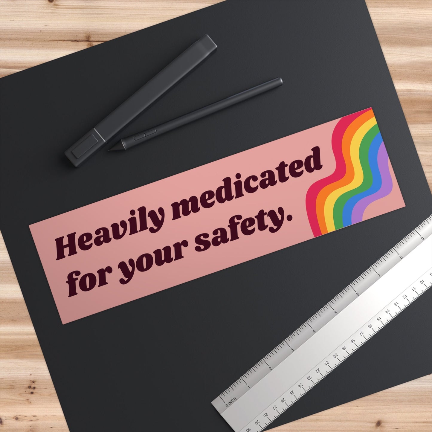 Heavily Medicated Funny Bumper Sticker, Gen Z Weird, Waterproof Vinyl